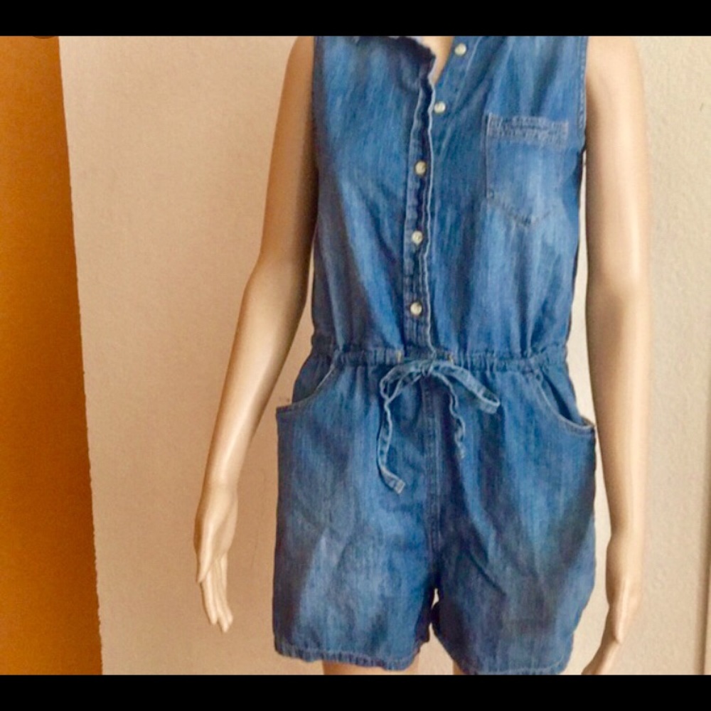 Universal thread denim romper